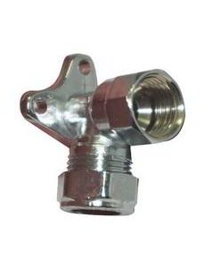 Compression Wall Plate Elbow Chrome 15mm x 1/2"