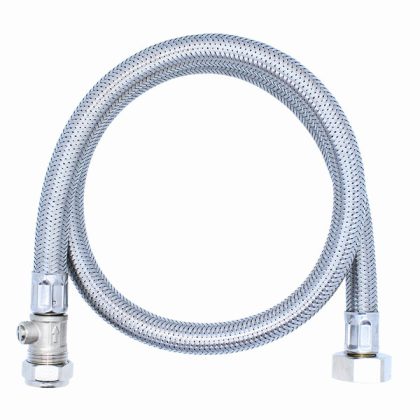 Flexible Tap Connector & Iso Valve 15mm x 3/4" x 900mm
